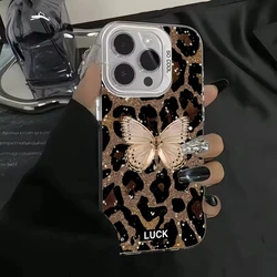 Butterfly Leopard Print Matte Phone Case for Oppo A79 5G (CYW-300YJJ050154A1)