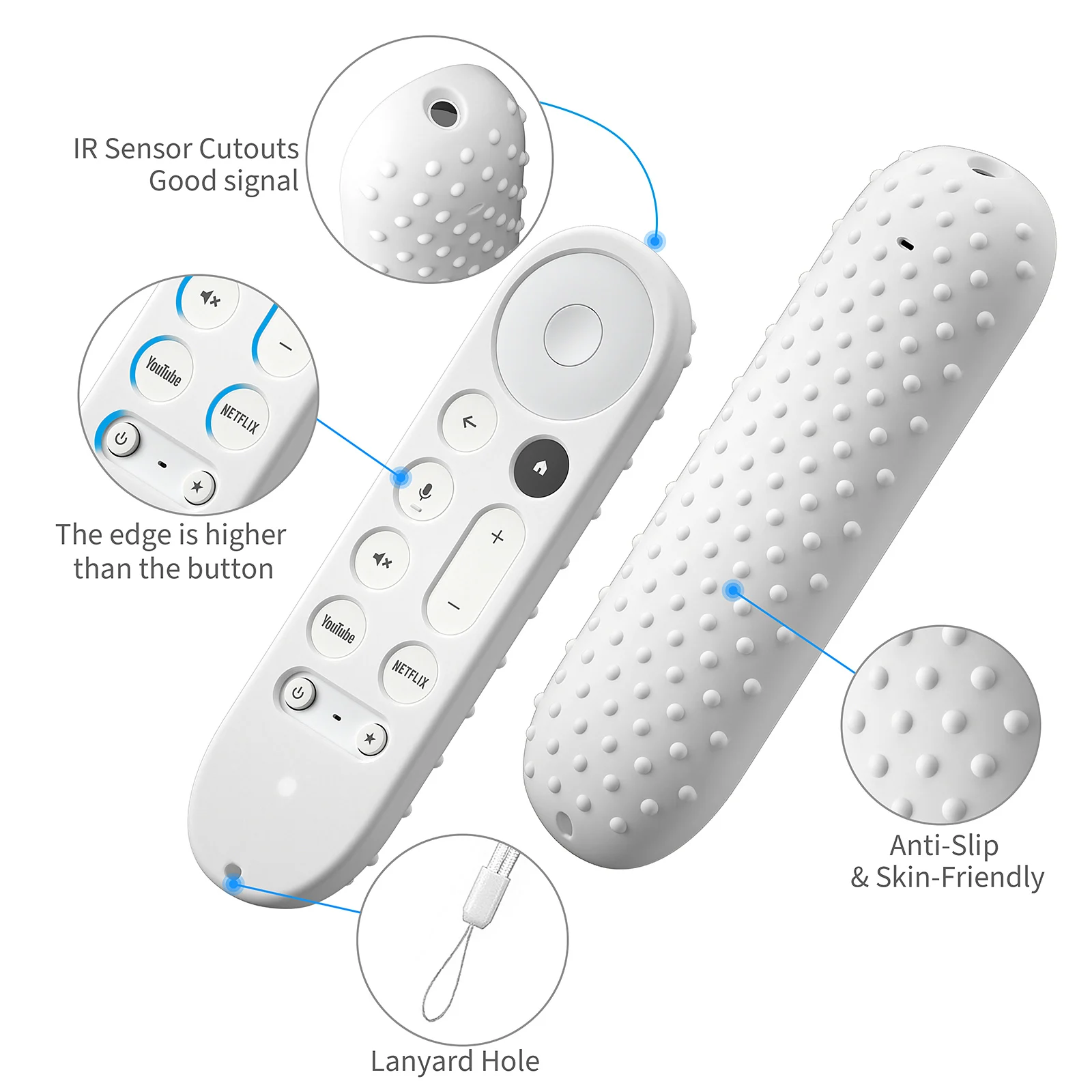 Silicone Remote Controller Cases Protective Covers For Google TV Streamer 4K TV for Google Remote Controll silicone remote case,silicone remote sleeve,silicone remote cover,silicone case protector,remote controller cover