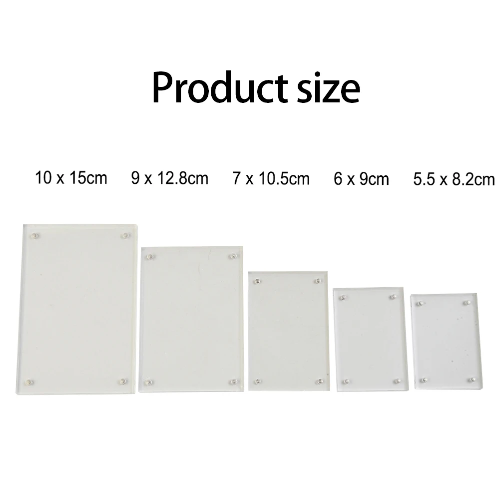 Photo Frame Transparent Acrylic Magnetic Poster Display Case For Office Desktop Ornament Home Decoration acrylic display holder display case art frames photo frame