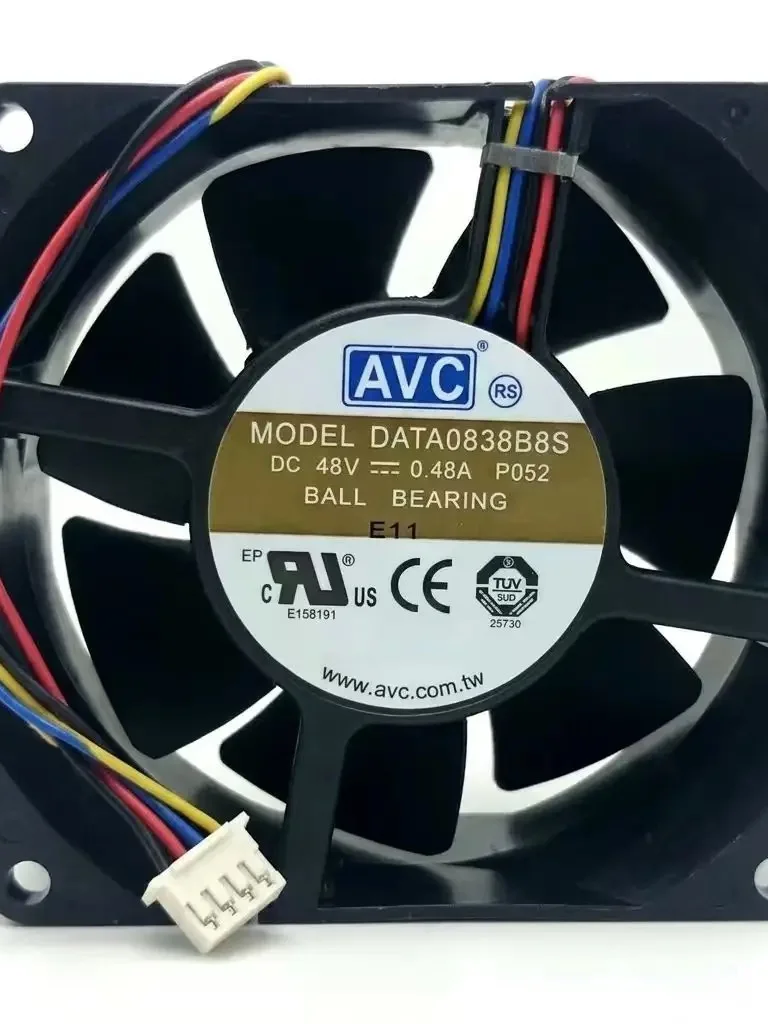 AVC DATA0838B8S 8038 80*80*38mm DC 48V 0.48A 4핀 서버 축방향 냉각 팬용 원본