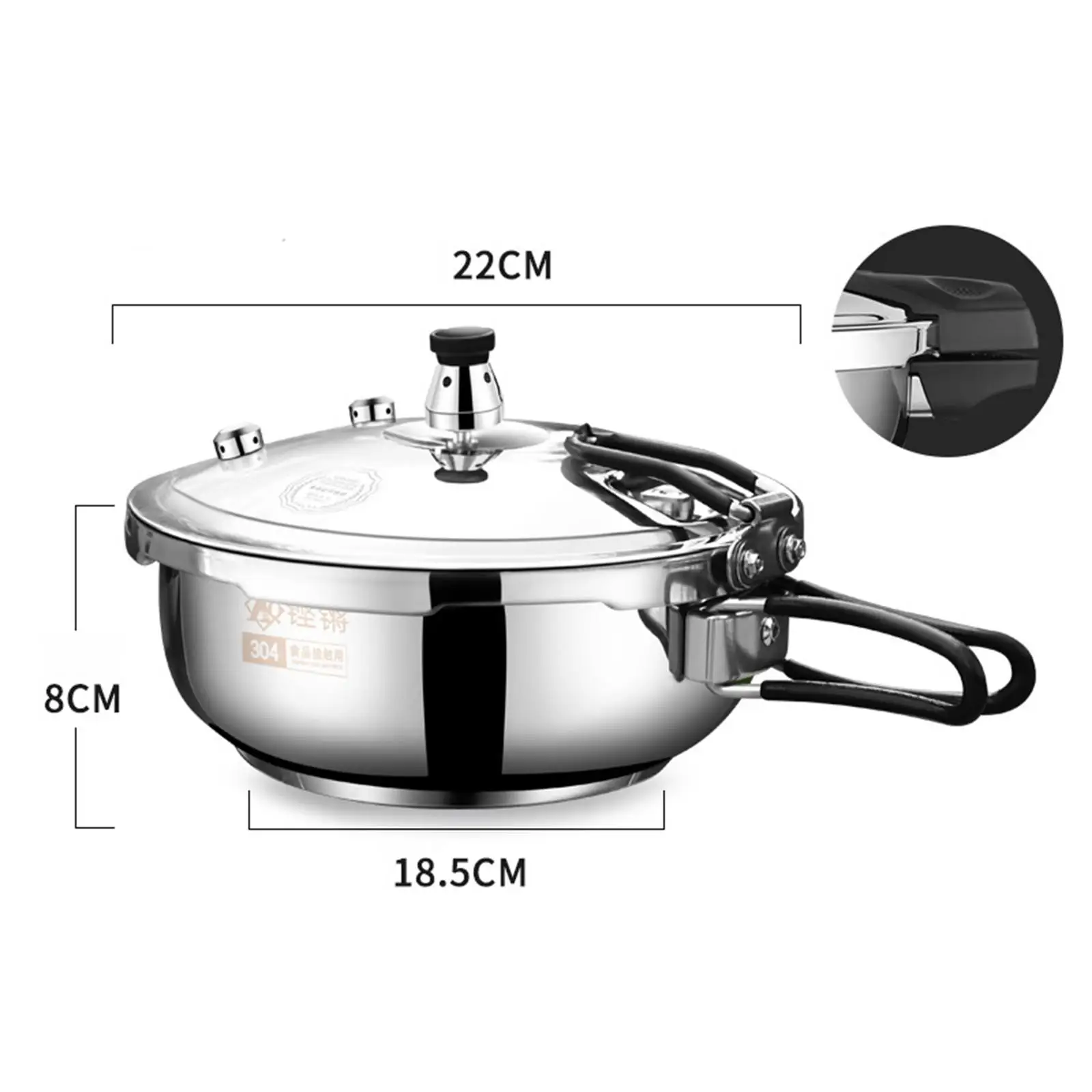 Stovetop Pressure Cooker for Gas or Induction Stoves Anti Scald Handle Rice Cooking Pot Pressure Canner Cooking Utensils