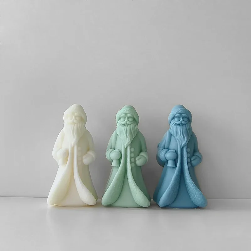DIY Weihnachtsdekoration Gips Harz Form handgemachte Seife Kerze machen liefert 3D Weihnachtsmann Aroma Kerze Silikonform – Detail 3