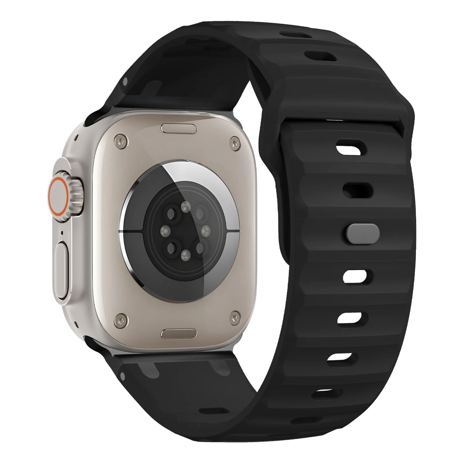 Sport-Silikonarmband für Apple Watch Ultra 2 Band 49 mm, Edelstahl-Correa-Armband, iWatch Serie 9 8 7 SE 10 45 mm 44 mm 46 mm – Detail 2