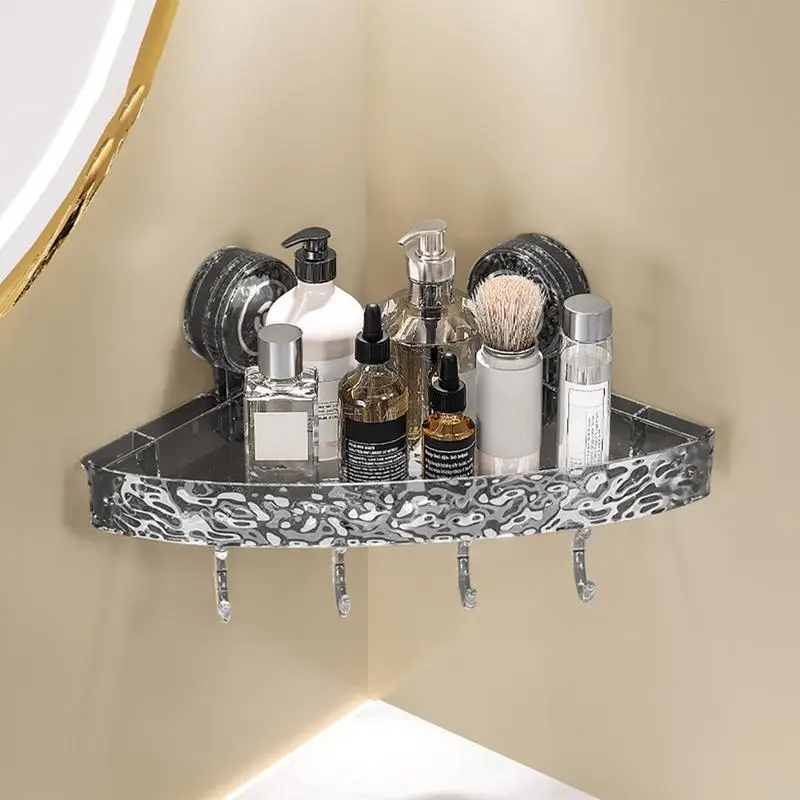 Bathroom Shelf Rack Storage Rack Wall Shelf Organizer Clear Bathroom Shower Organizer No Drilling Suction Cup Wall Mounted Drain Rack