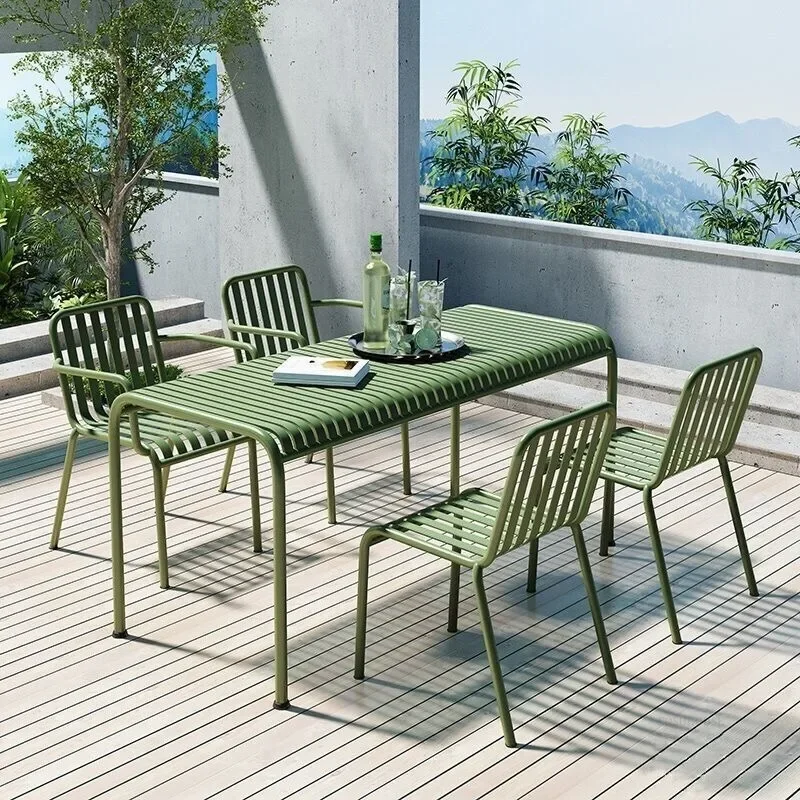 Portable Camping Chair Outdoor Restaurant Furniture Garden Chairs Wrought Iron Household Hotel Living Room Chair
