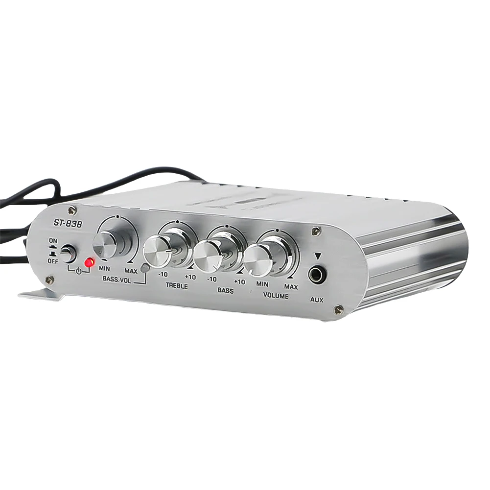 ST-838 HiFi 2.1 채널 서브우퍼 앰프 베이스 사운드 앰프 조정 80W * 2 오디오 앰프 자동차 홈 앰프 미니 미디어 플레이어