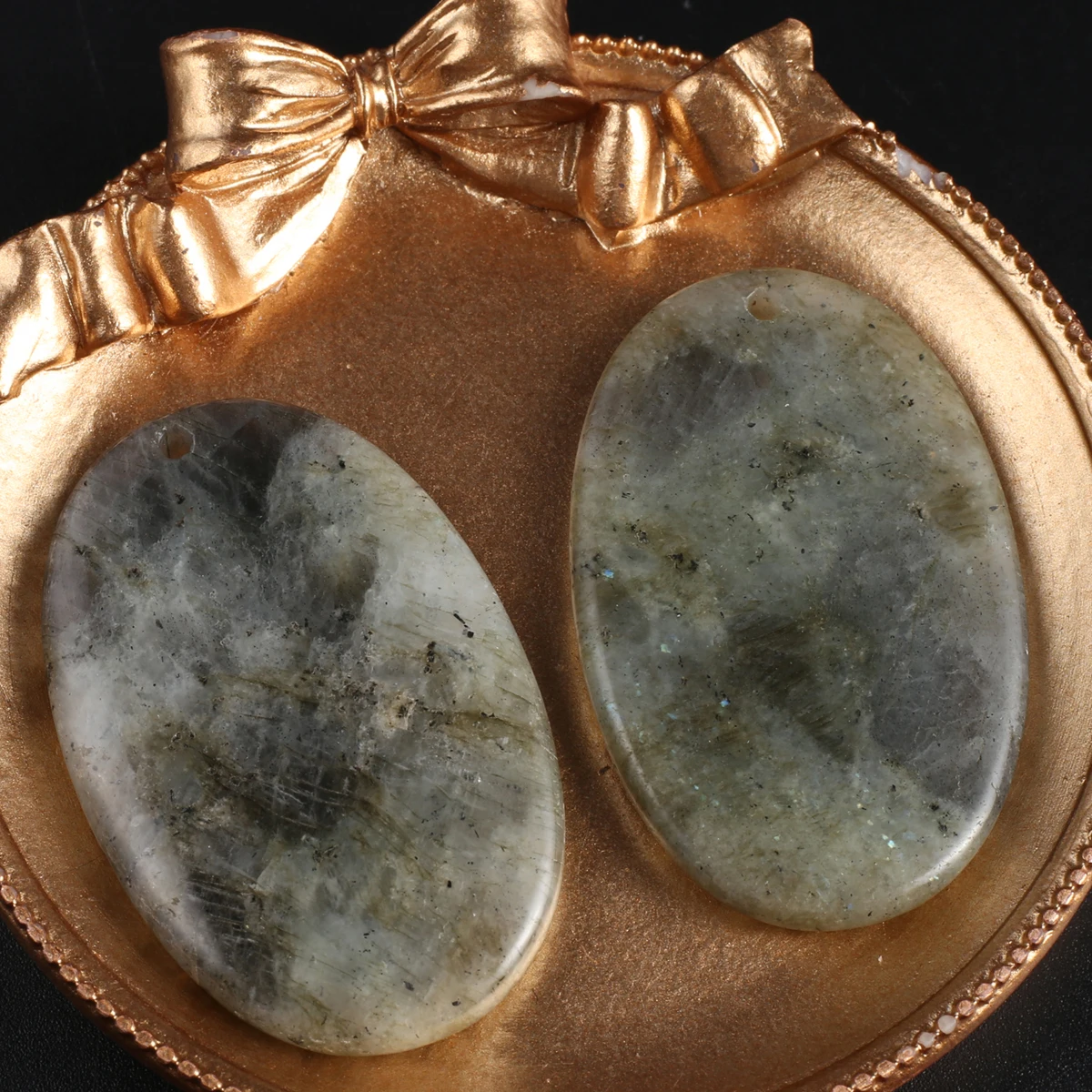 

5 PCS Wholesale Charm Natural Flash Labradorite Oval Pendant DIY Jewelry Making Necklace Earrings Accessories Gifts