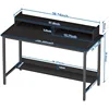 Computer Desk with Shelves, 43 Inch Gaming Writing Desk, Study PC Table Workstation with Storage for Home Office, Living 3