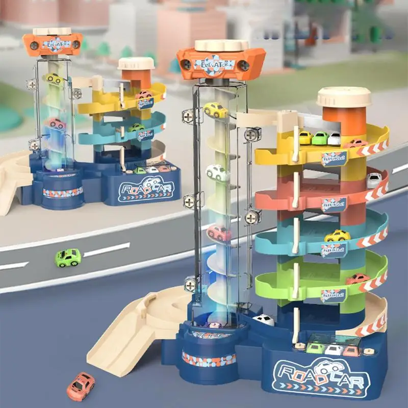 

Car Garage Toy Electric Elevator Toy Vehicle Set With Mini Cars Race Track Resistant To Falling Plastic Slide Parking Car Toys