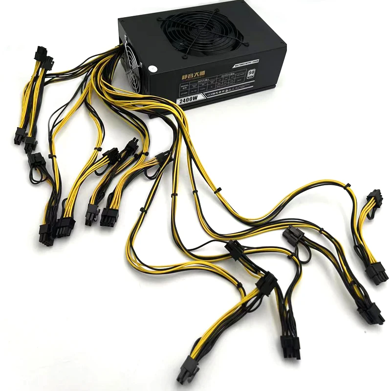 マイニング用電源ユニット,2400w,2000w,1800w,20x6ピン,90% 効率