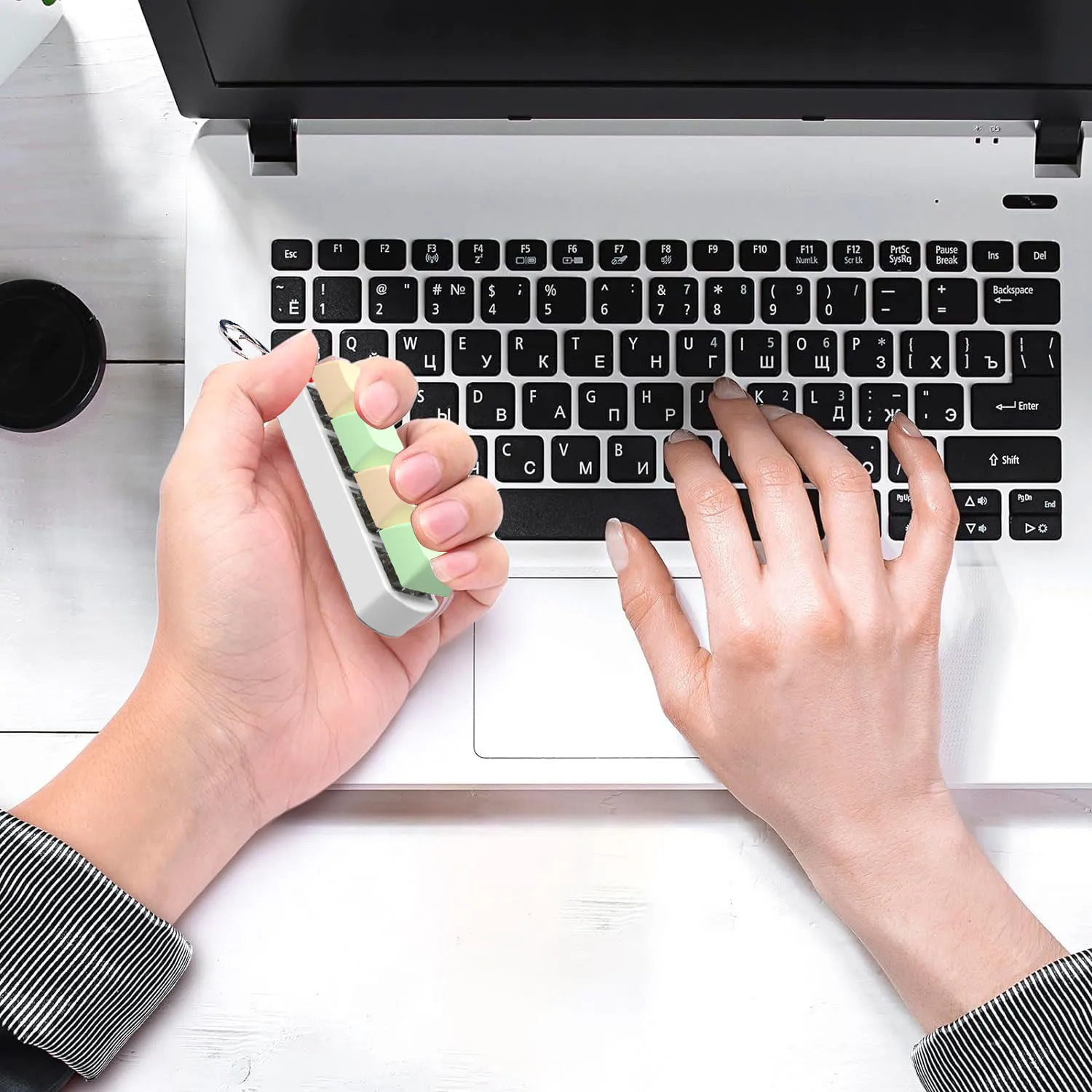 Fidget Toy Keyboard Caps Press Stress Relief Button Key Caps Keychain Finger