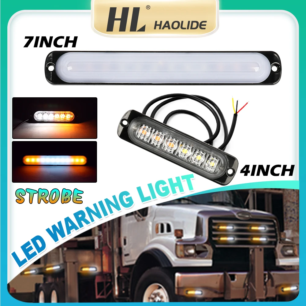 Haolide Led Car Warning Light Grill Lampeggiante Breakdown Luce Di Emergenza 12V Truck Trailer Police Beacon Lamp Segnale Fanale Posteriore