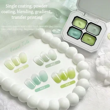Gel per Nail Art a Quattro Scomparti per Primavera ed Estate, Adatto per Sfumature e Decorazioni. Polimerizzazione LED, senza lavaggio, nail art fai da te