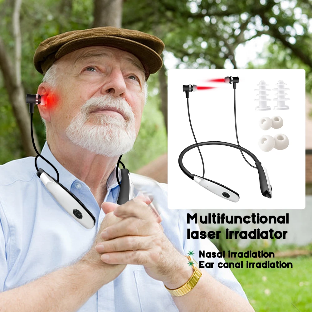 Tinnitus Ear Laser Therapy LLLT Irradiation Earplugs Otitis Media 650nm Laser Nasal and Ear Canal Sinusitis Physiotherapy Device