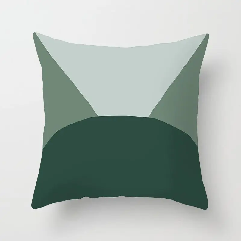 Cushion Cover Satin Pillowcase Sweet Mint Green Print Cushion Covers Fresh Art Pattern Geometric Pillowcase Fashion 45*45cm Decorative Throw Pillows Case