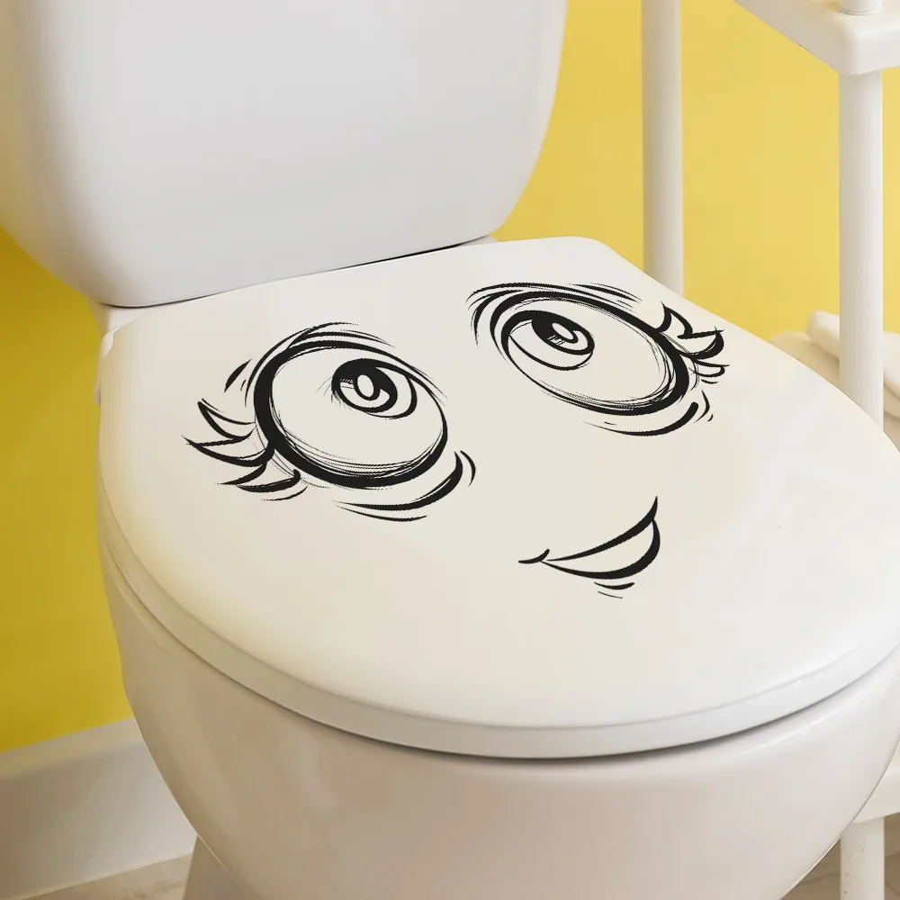 Cute memes Toilet stickers Bathroom Home decor wall stickers