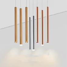 

Nordic Long Tube LED Pendant Lights 3W 5W For Shop Bar Counter Island Background Restuarant Droplight Cylinder Pipe Hanging Lamp