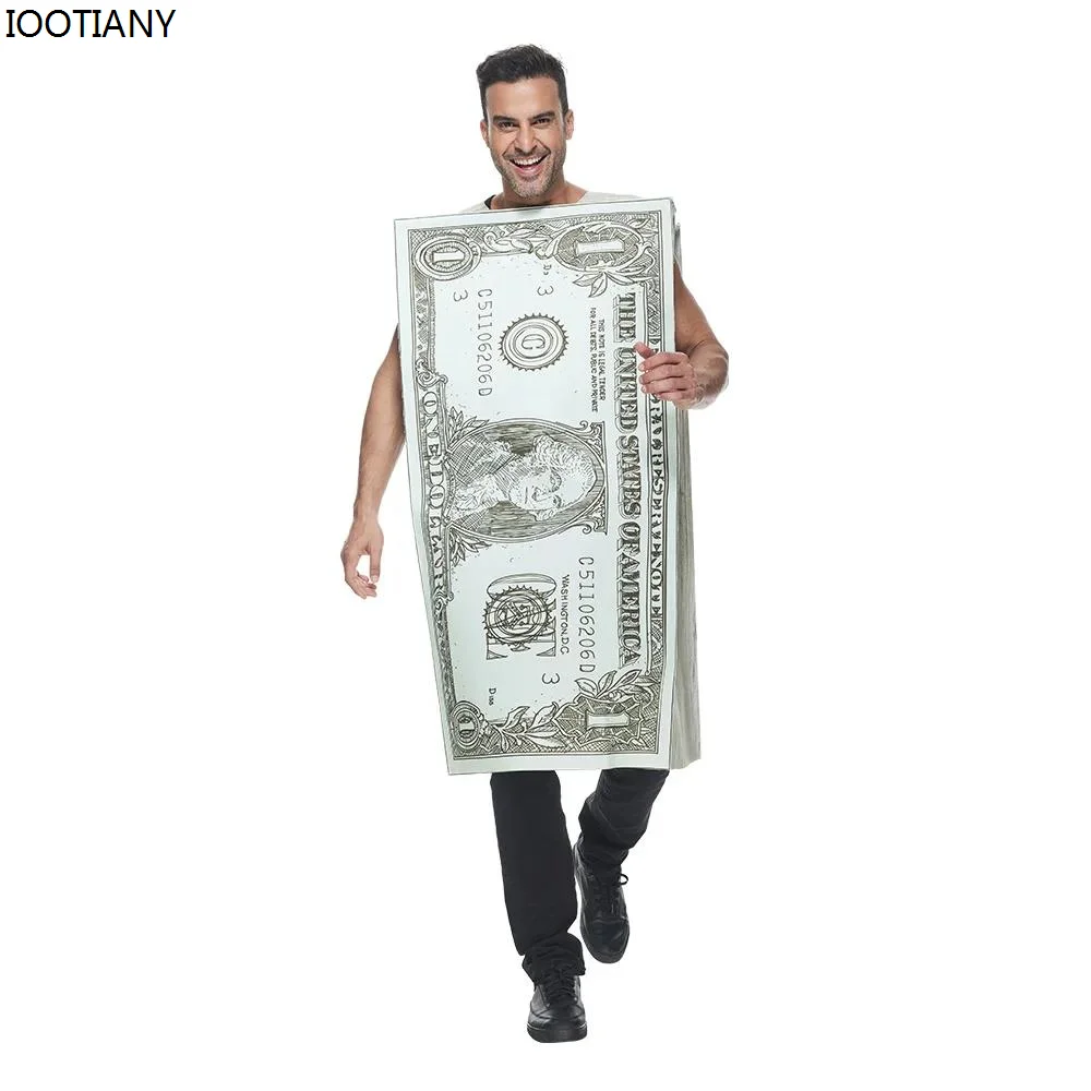 

New Unisex Women Dollar Costume Halloween Cosplay One Dollar Bill Adult Costume Bar Party American Dollar Performance Costume