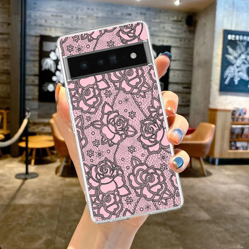 Clear Lace Printed Soft TPU Phone Case