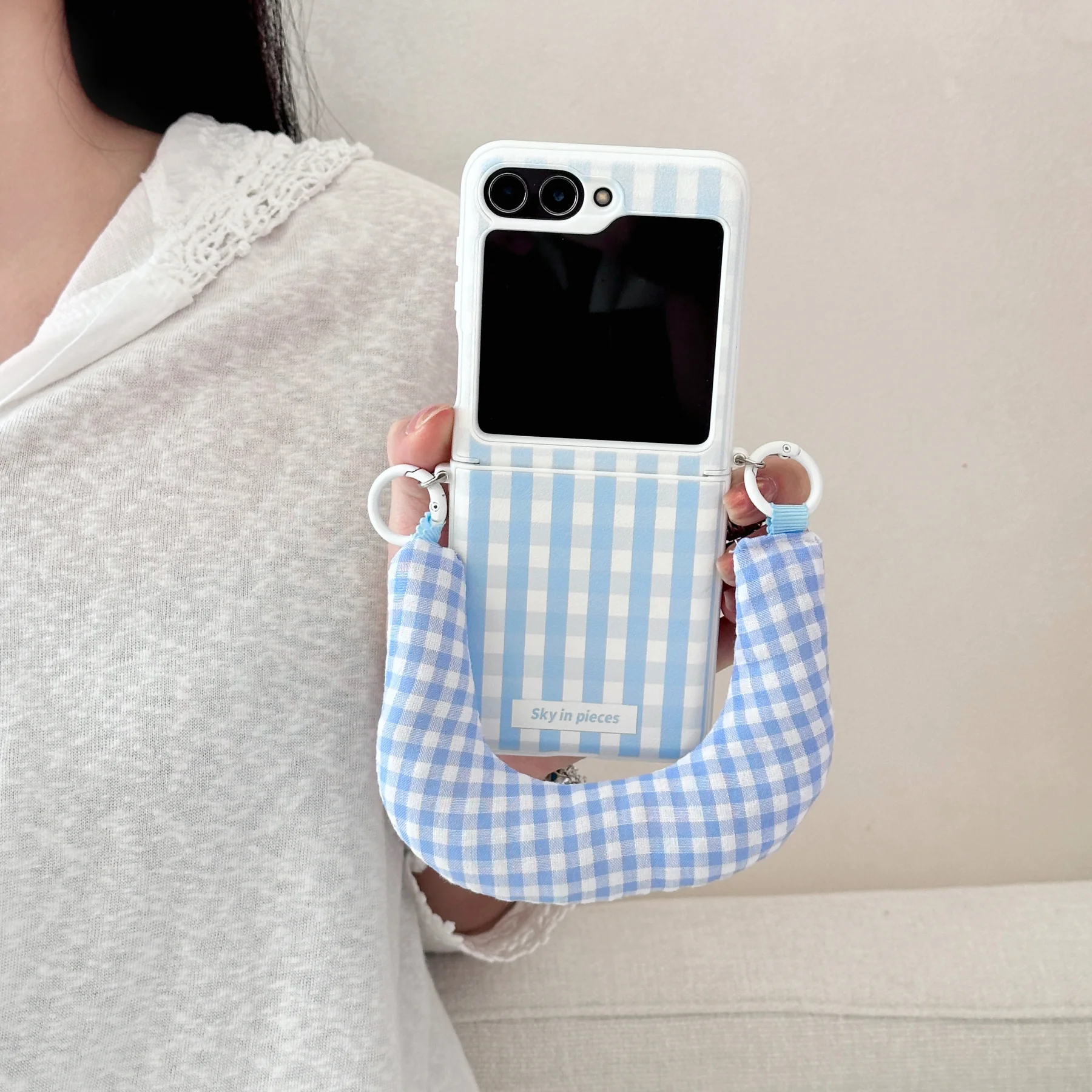 Cute Fresh Candy Colored Striped Soft Rope Portable Phone Case Back Cover