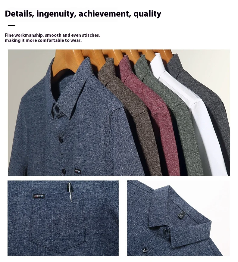 Description Picture 6 of itemSummer Mulberry Silk Linen Short Thin Casual Business Men's Half Sleeved Inch Shirt Real Pocket