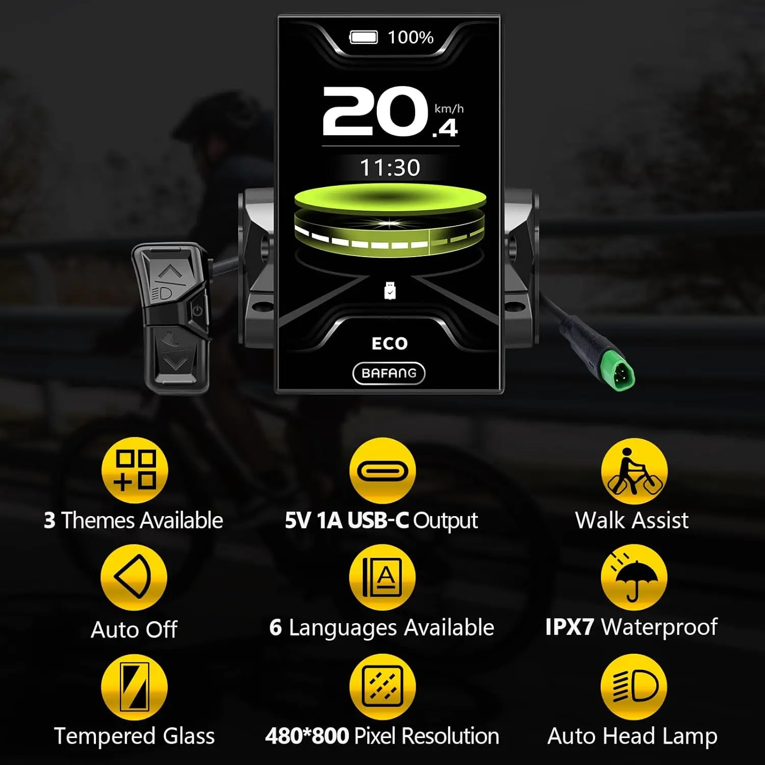 Color Display CAN Protocol Electric Assisted Bicycle BAFAG DPC010 Suitable For M620 M200 M300 M400 M560 M510 M600 M500 M820 ebike display