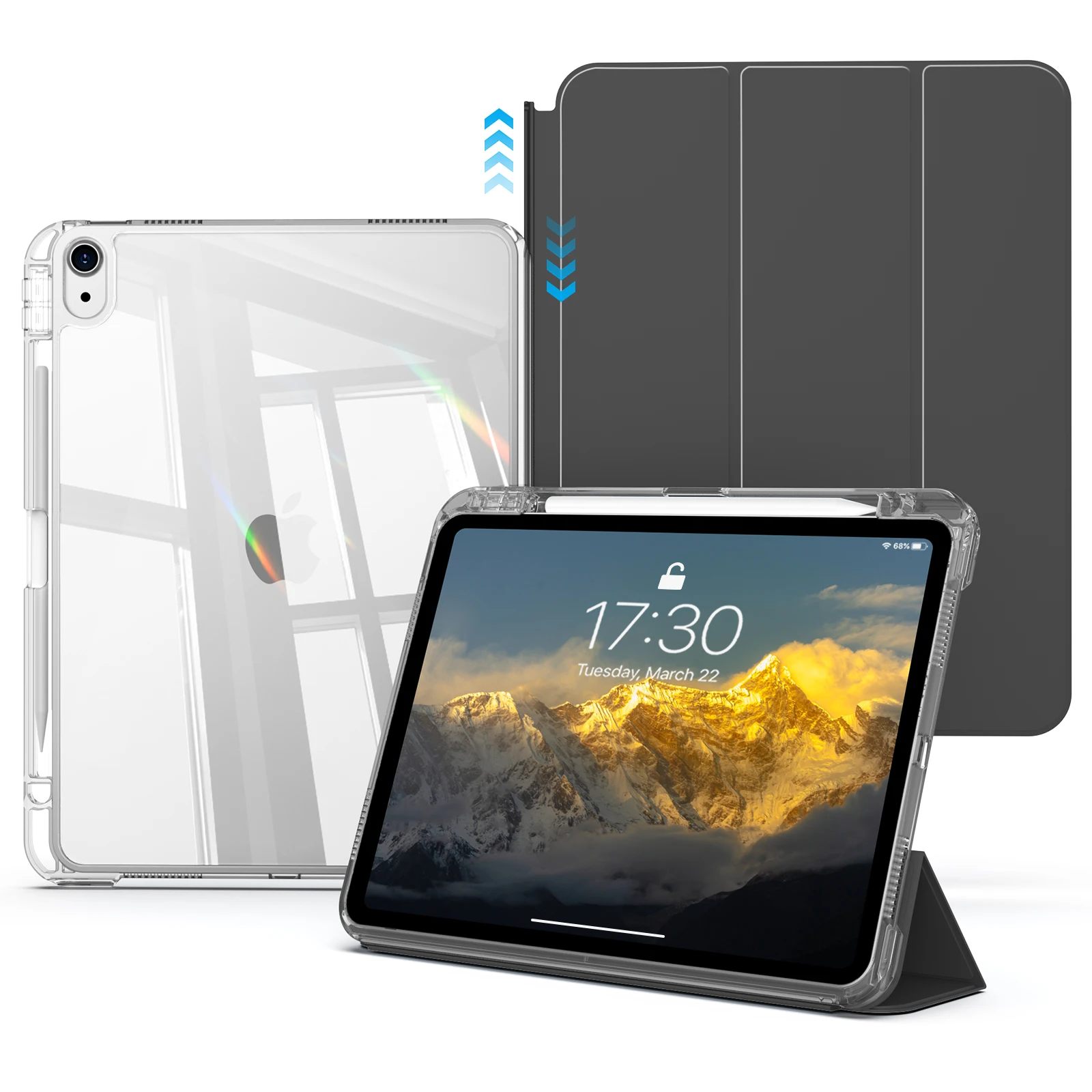 Sleek Detachable Sliding Case with Clear Hard Back Shell