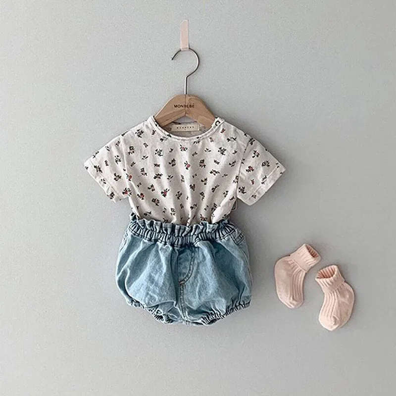 Spring Summer New Infant Kids Denim Shorts Heram Pants Newborn Baby Boys Girls Pp Pants Clothes Kids Bloomers 0-3T