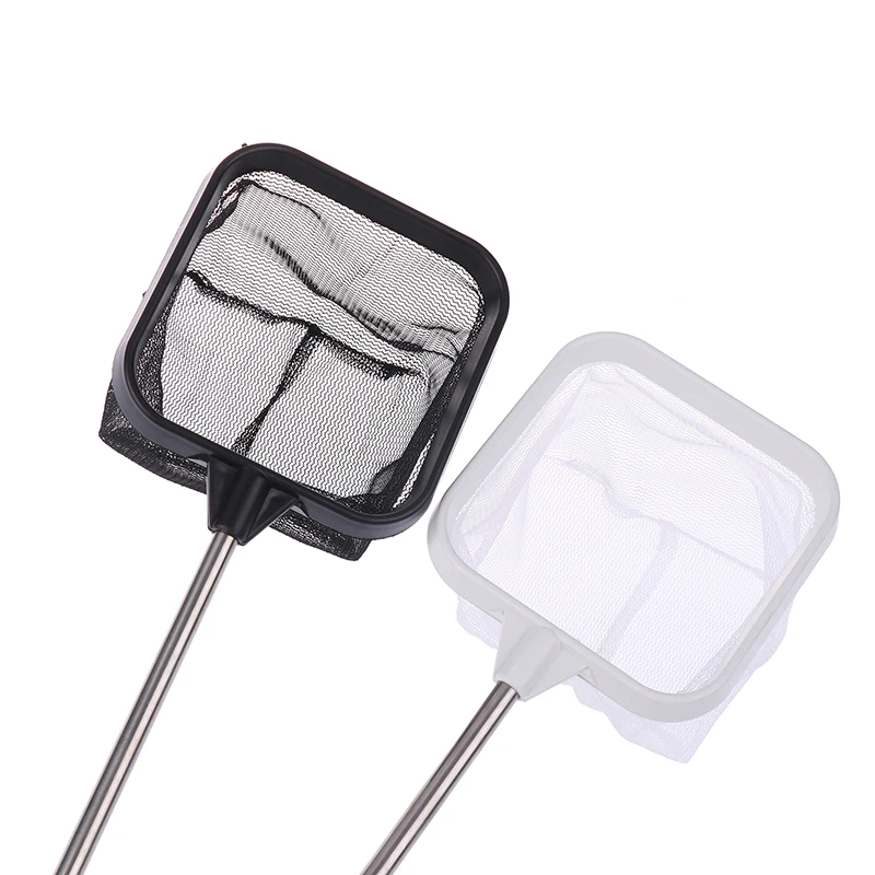 Aquarium Square Fishing Net With Suction Cup Extendable Long Handle Fishing Gear For Catching Fish Shrimp Tank Clean Accessories