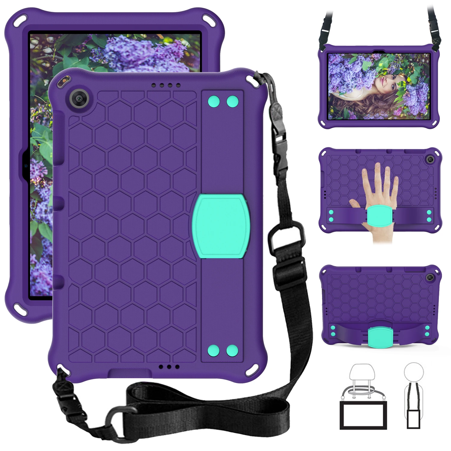 Durable Multifunction Tablet Armor Case with Kids Stand and Strap