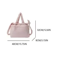 Women Puffer Tote Bag Soft Commuting Bag Adjustable Strap Stylish Crossbody Bag Multi-pockets Trendy Messenger Bag Chic Hobo Bag 2