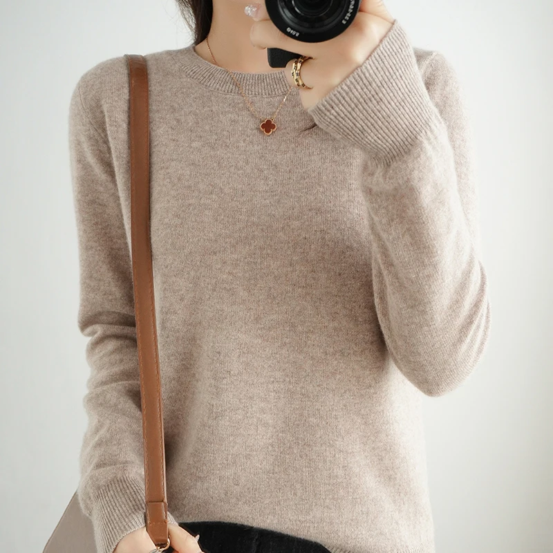 Autumn And Winter Women's Round Neck Pullover Cashmere Sweater Casual Knitting Top Women's Long Sleeve Fashion 18 Colors 2