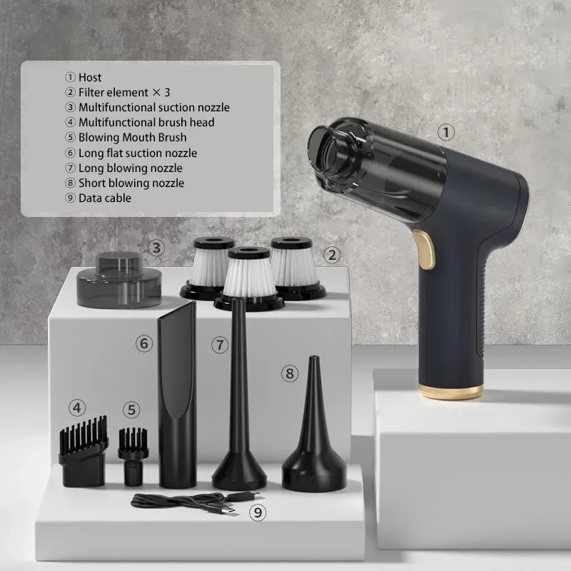 Wireless vacuum cleaner Vacuum cleaner Portable vacuum cleaner Handheld vacuum cleaner 1290000Pa Car Vacuum Cleaner 2-in-1 Portable Wireless Car Vacuum Cleaner Handheld Home Dual Use Cleaners