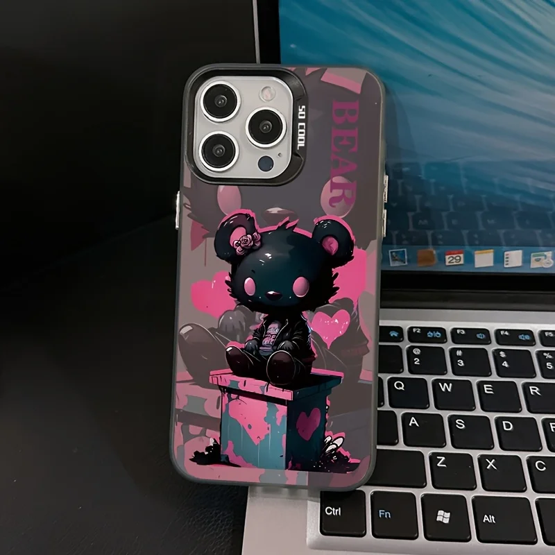 Black Bear Graffiti Matte Phone Case