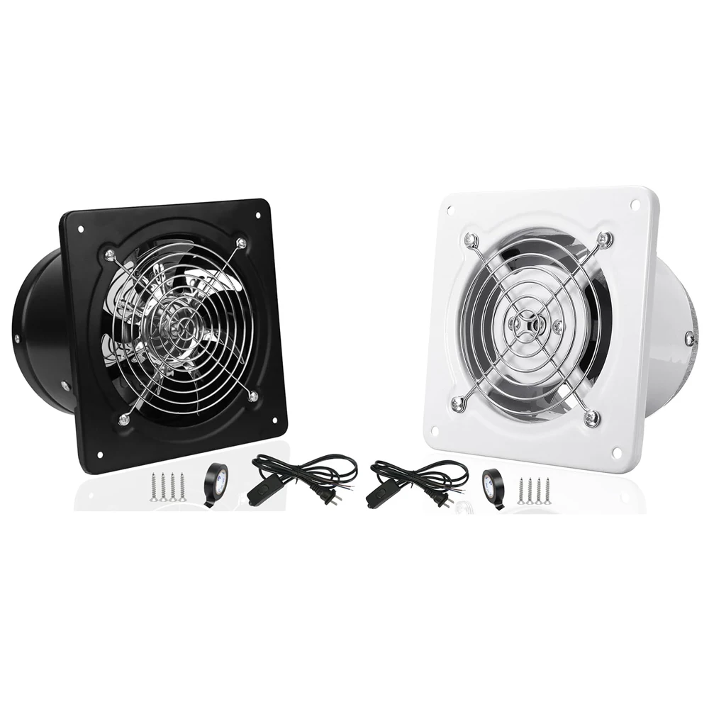 พัดลมดูดอากาศ 110v/220v, พัดลมดูดอากาศแบบติดหน้าต่างขนาด 4 นิ้ว, พัดลมระบายอากาศ, พัดลมดูดอากาศสีดำ/ขาว 1