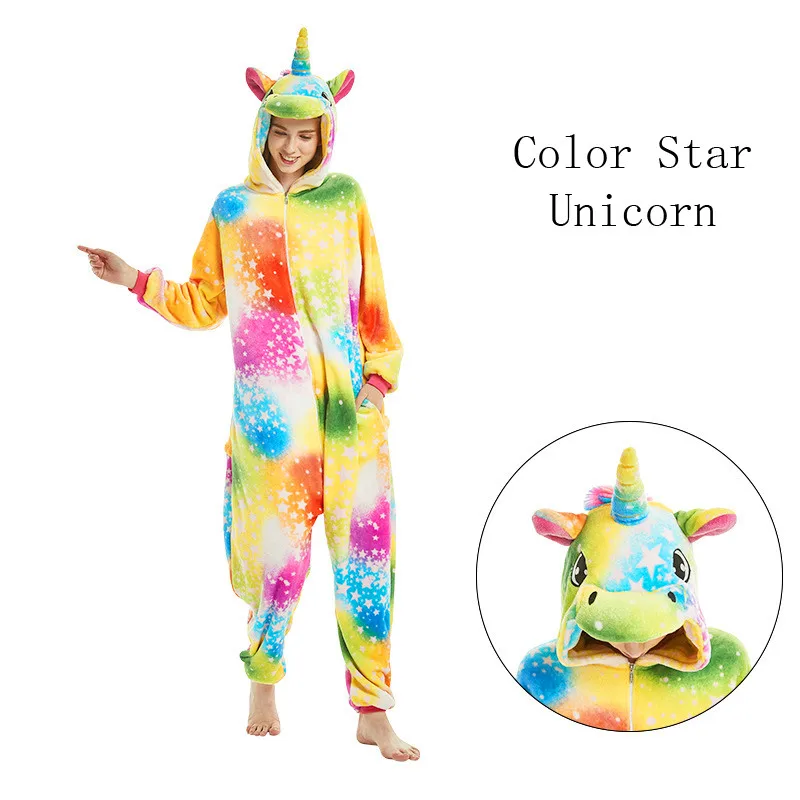 Cosplay Costumes Children Pajamas Unicorn Anime Cosplay Costumes Women Men Jumpsuit Adults Hooded Pajamas Kids Kigurumi Cartoon Onesies For Christmas Halloween