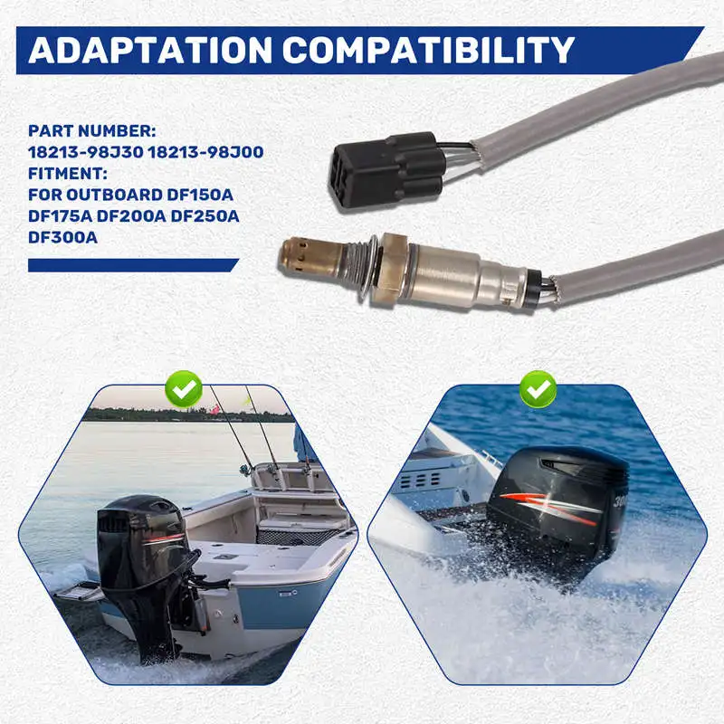 Outboard Oxygen Sensor O2 Sensor Fits For Suzuki Outboard DF150A/DF175A/DF200A/DF250A/DF300A 18213-98J00 18213-98J30
