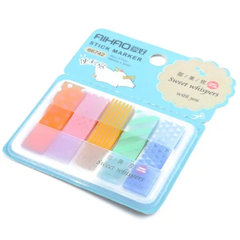 1Pc Color Random Colorful Index Style Sticky Notes Novelty Cute Paster Stickers Fashion DIY Practical Memo Pad Office Supplies 1
