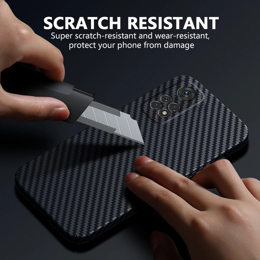 Carbon fiber Hard Case for Xiaomi Redmi Note 11 10 9 Pro Max 9S Ultra Thin Lens Protection Luxury Anti-Knock Texture Phone Cover 6