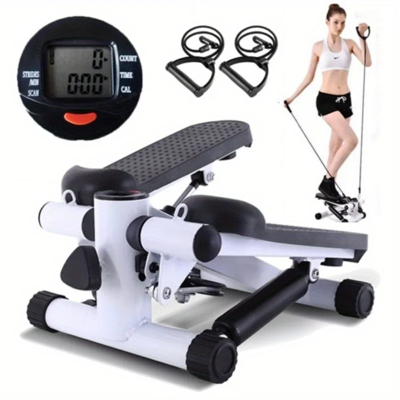 

Fitness Step Air Stair Climber Stepper Exercise Machine New Equipment with Resistance Bands and LCD Monitor Without battery Neck