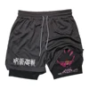 Anime Gym Shorts 2 In 1 Double Layer Men Workout Sports Jogging Sportwear Training Sport Shorts Male Summer Performance Shorts 1