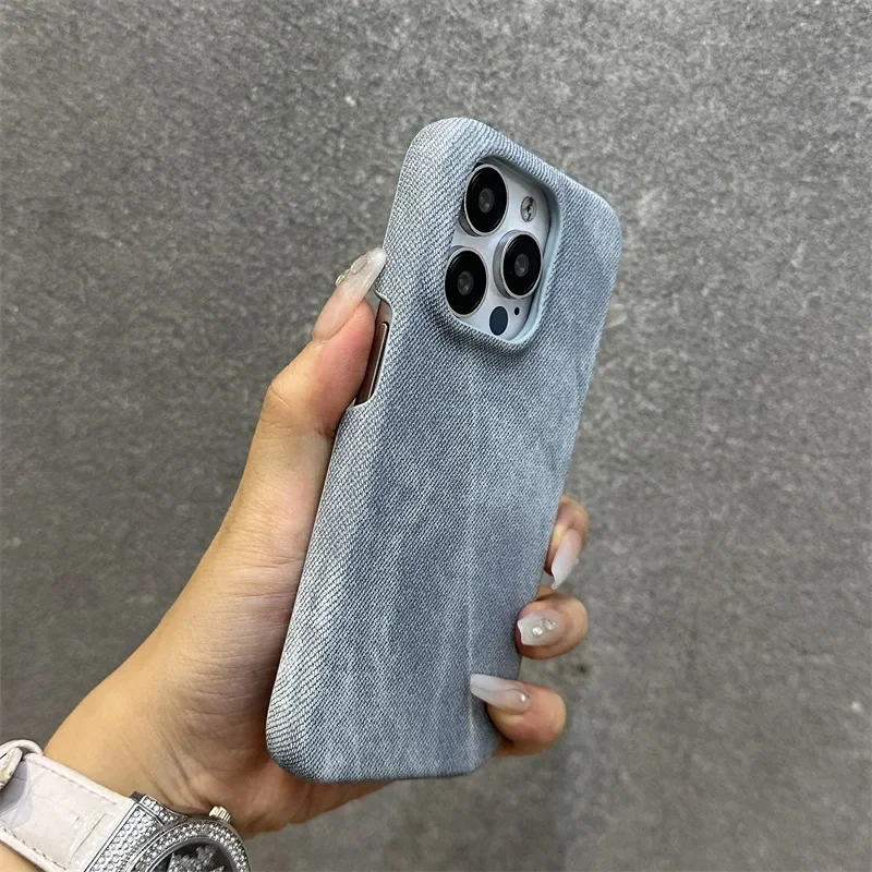 Creative Y2K Washed Color Denim Jeans Tie Dye Shockproof Phone Case