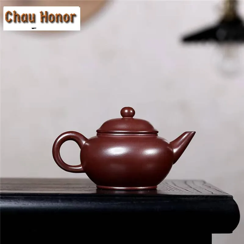 190ml Ancient Yixing Purple Clay Teapot Handmade Level Pot Raw Ore Dragon's Blood Sand Kettle With Strainer Chinese Zisha Teaset