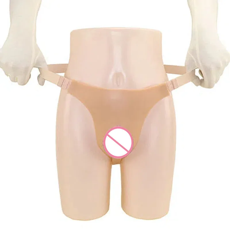 

Feminine Realistic Silicone Fake Vagina Panties Camel Toe Hiding Gaff Thong for Crossdresser Transgender Shemale mtf Transsexual