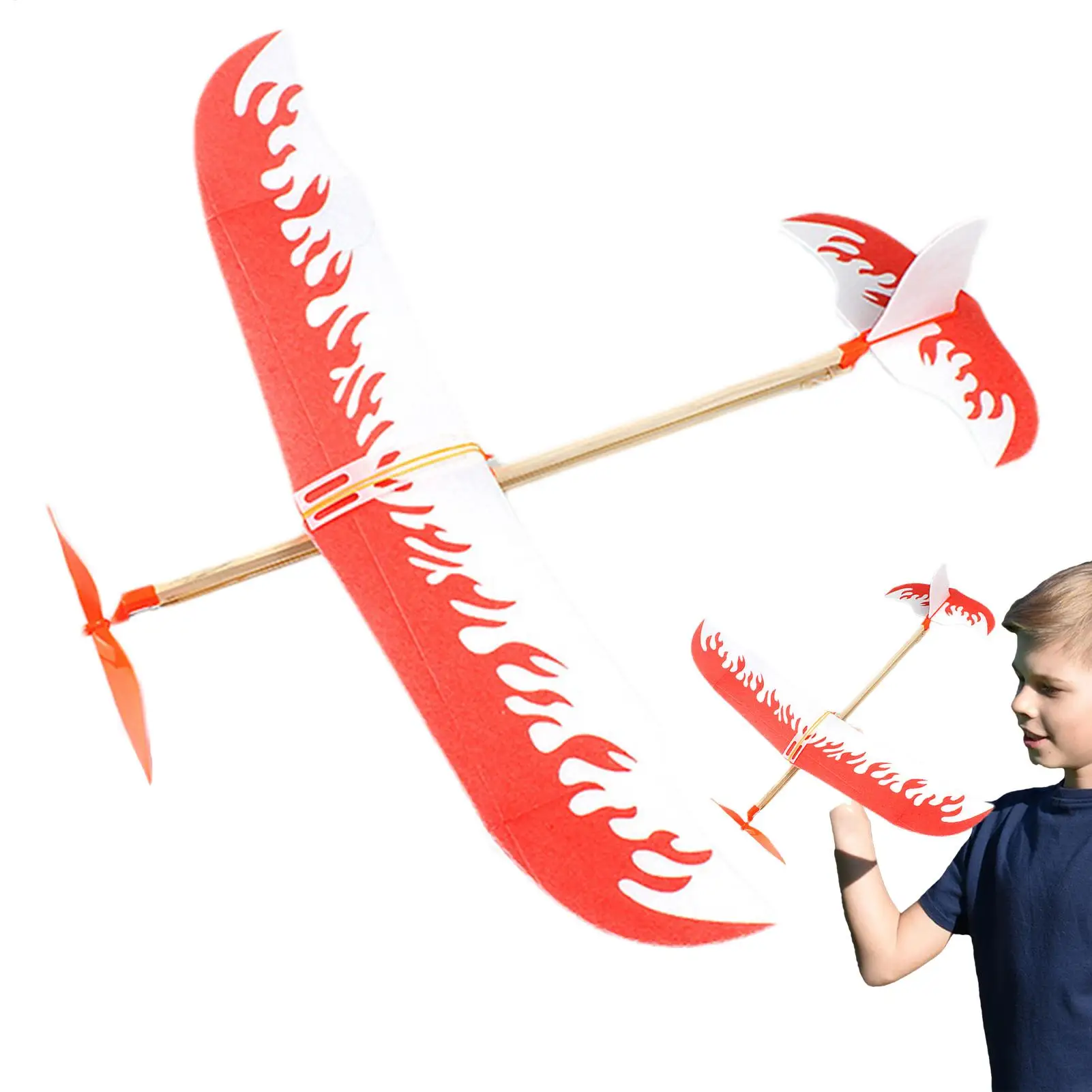 Rubber Band Airplanes Powered Glider Model Airplane Flying Glider Planes Toys Windup Flying Copter Toys Handout Glider Model Kid