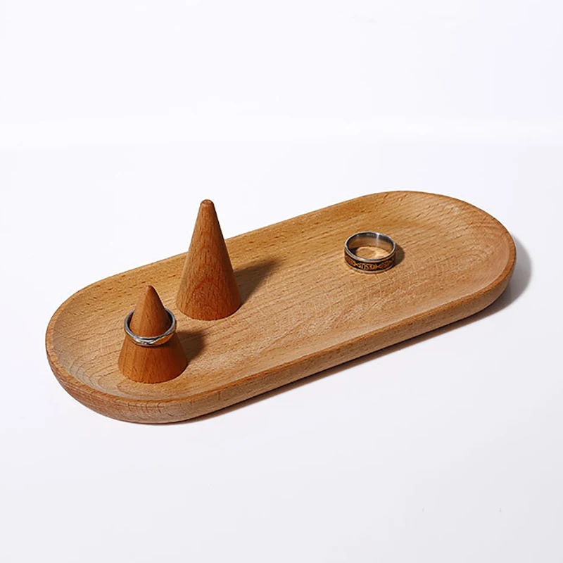 Jewelry Display Stand Storage Tray Wooden Earring Necklace Ring Watch Organizer Holders Tray Rack Jewelry Props Wholesale Gifts