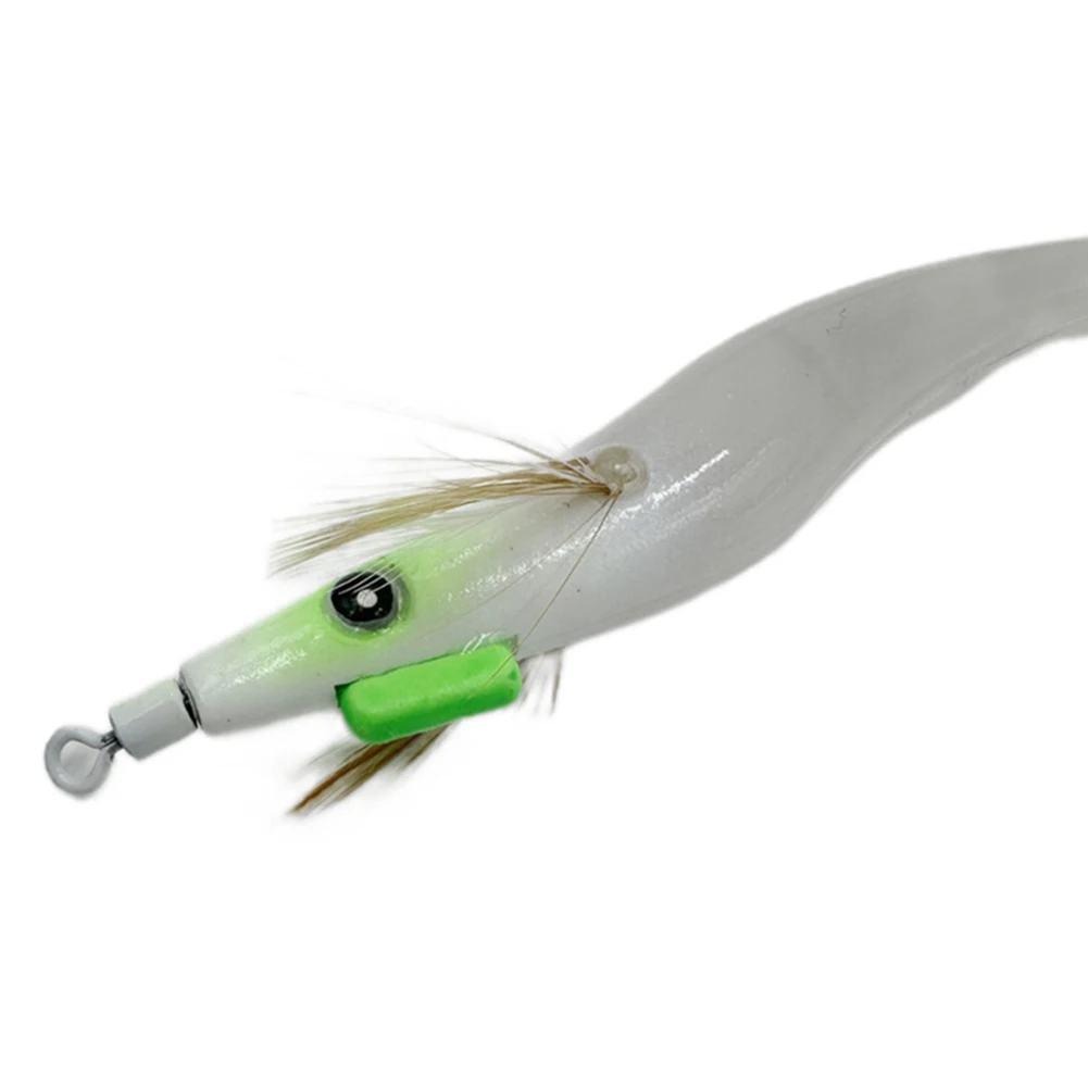 Fishing Lure Luminous Hard Shrimp Bait Simulation with Squid Jig Hook UV Wood Egi for Octopus Cuttlefish