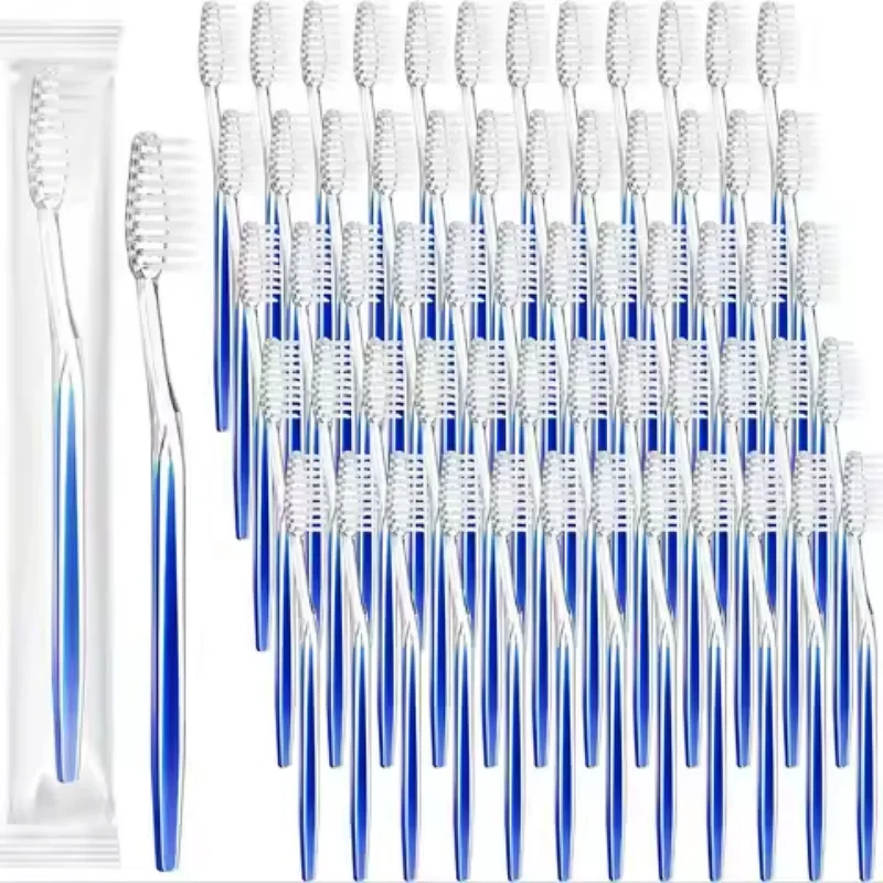 30/70팩 일회용 칫솔 개별 포장 중간 부드러운 칫솔모 여행용 호텔용 수동 칫솔..