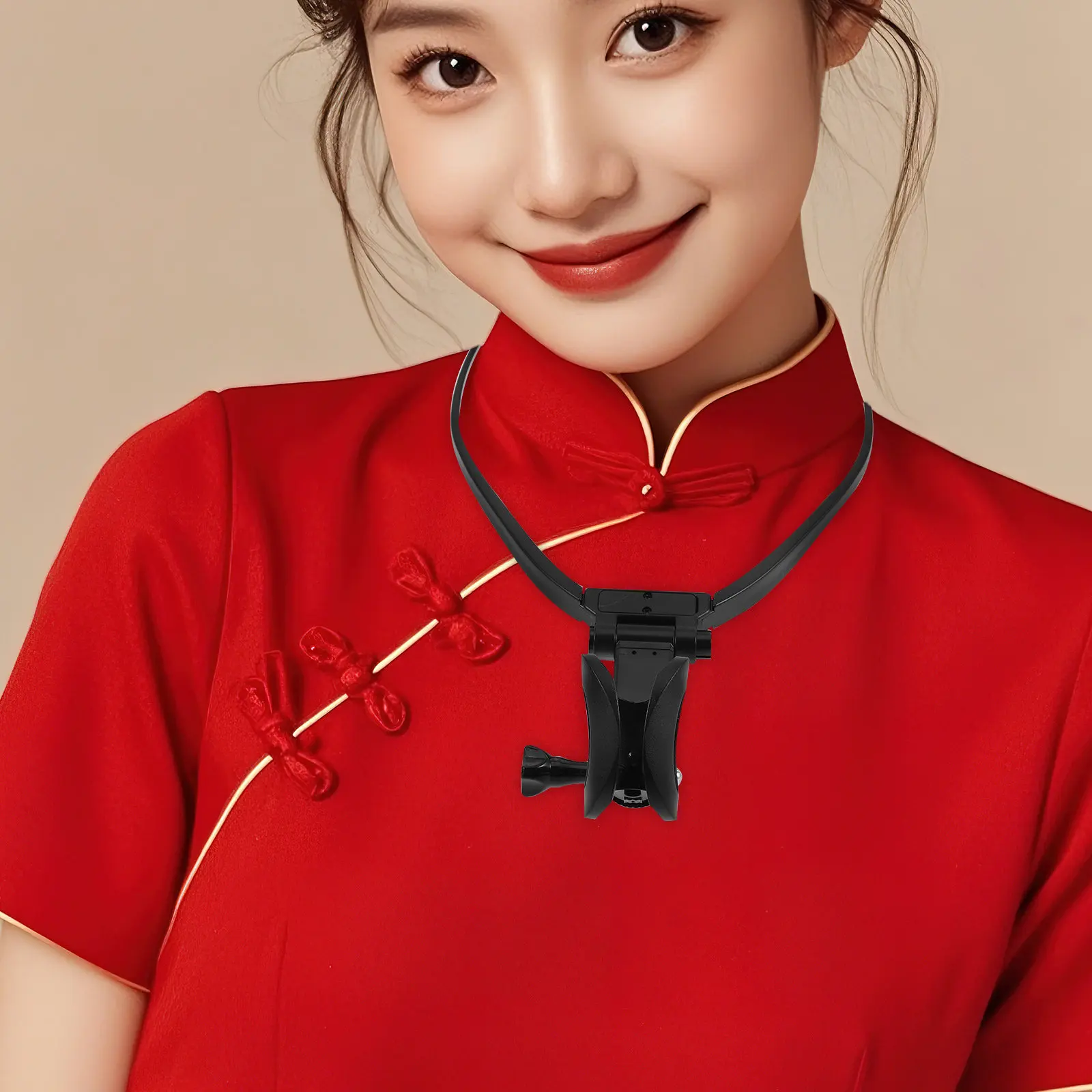 조절 가능한 목걸이형 마이크 홀더, 노래, 호스팅, 야외 라이브 스트리밍용 핸즈프리 마이크 지지대, 마이크 랙