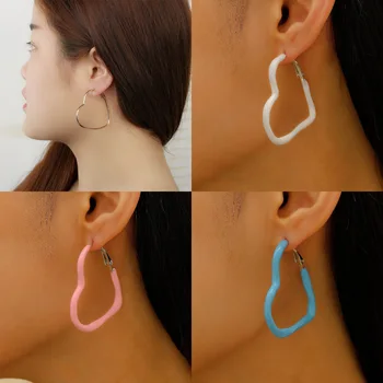 925 Silver Needle Korean Fashion Big Heart Hoop Earrings For Women Jewelry 2025 Trending New Women's Earrings Accessories Gifts